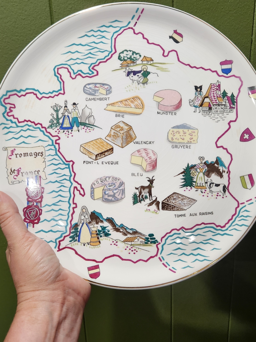 VINTAGE IDEAL IRONSTONE FRENCH FRANCE CHEESE PLATE FROMAGE DE FRANCE Platter